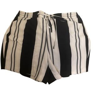 INC International Concept Black and White Striped Women's Shorts